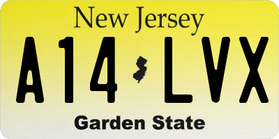 NJ license plate A14LVX