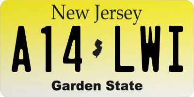 NJ license plate A14LWI