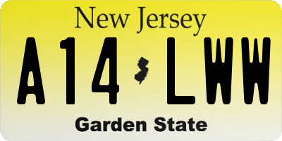 NJ license plate A14LWW