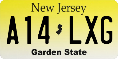 NJ license plate A14LXG