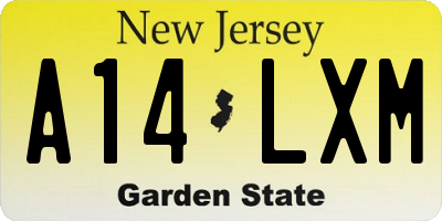 NJ license plate A14LXM