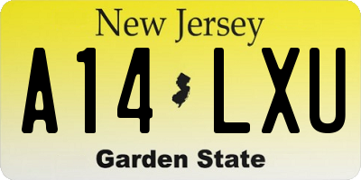 NJ license plate A14LXU