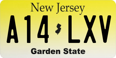 NJ license plate A14LXV
