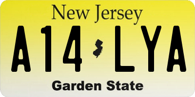 NJ license plate A14LYA