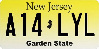 NJ license plate A14LYL