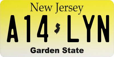 NJ license plate A14LYN