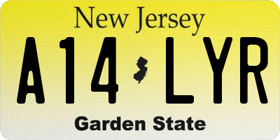 NJ license plate A14LYR