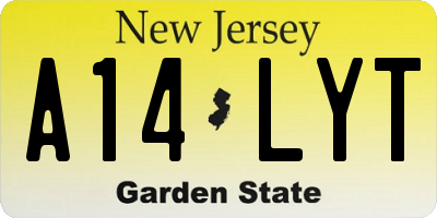 NJ license plate A14LYT