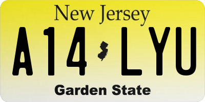 NJ license plate A14LYU