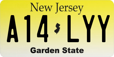 NJ license plate A14LYY