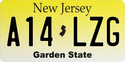NJ license plate A14LZG