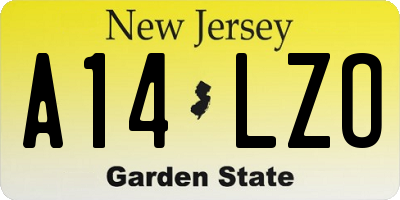 NJ license plate A14LZO