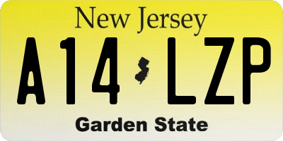 NJ license plate A14LZP