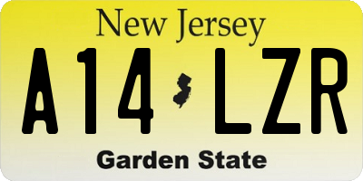NJ license plate A14LZR