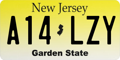 NJ license plate A14LZY