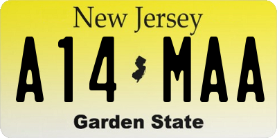 NJ license plate A14MAA