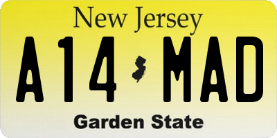 NJ license plate A14MAD
