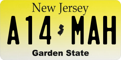 NJ license plate A14MAH