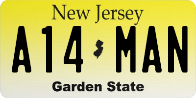 NJ license plate A14MAN