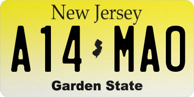 NJ license plate A14MAO