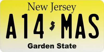 NJ license plate A14MAS