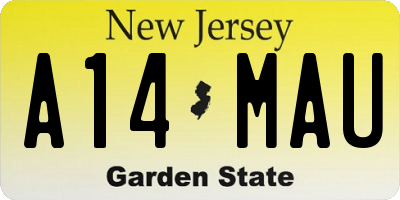 NJ license plate A14MAU
