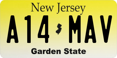 NJ license plate A14MAV
