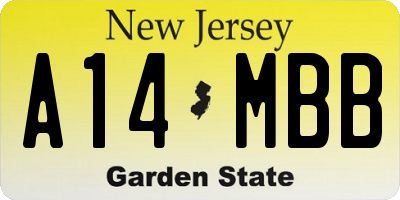NJ license plate A14MBB