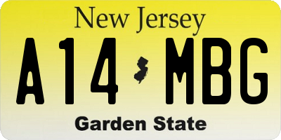 NJ license plate A14MBG