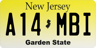 NJ license plate A14MBI