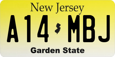 NJ license plate A14MBJ