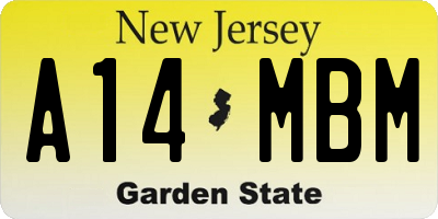 NJ license plate A14MBM