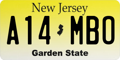 NJ license plate A14MBO
