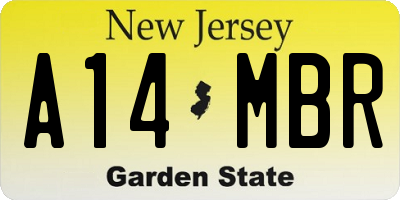 NJ license plate A14MBR