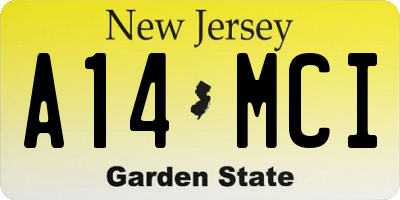NJ license plate A14MCI