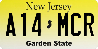 NJ license plate A14MCR