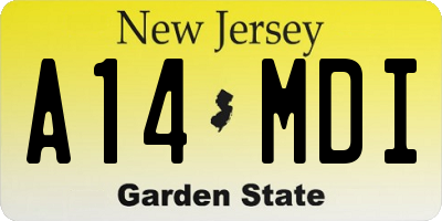 NJ license plate A14MDI