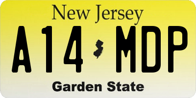 NJ license plate A14MDP