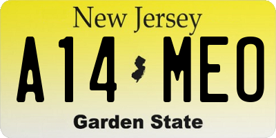 NJ license plate A14MEO
