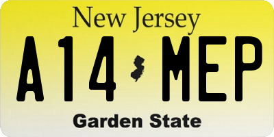 NJ license plate A14MEP
