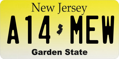 NJ license plate A14MEW