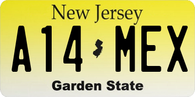 NJ license plate A14MEX