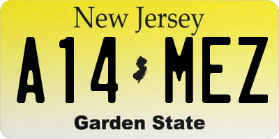 NJ license plate A14MEZ