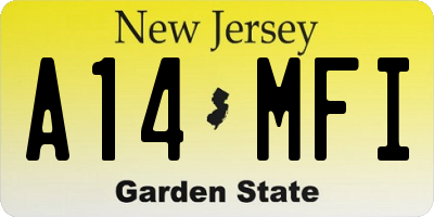 NJ license plate A14MFI