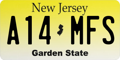 NJ license plate A14MFS