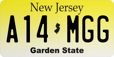 NJ license plate A14MGG
