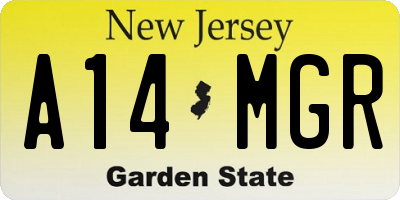 NJ license plate A14MGR
