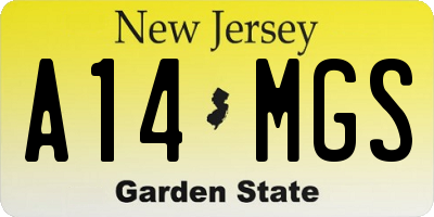 NJ license plate A14MGS
