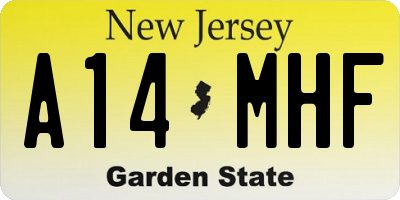 NJ license plate A14MHF