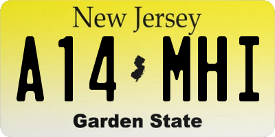NJ license plate A14MHI